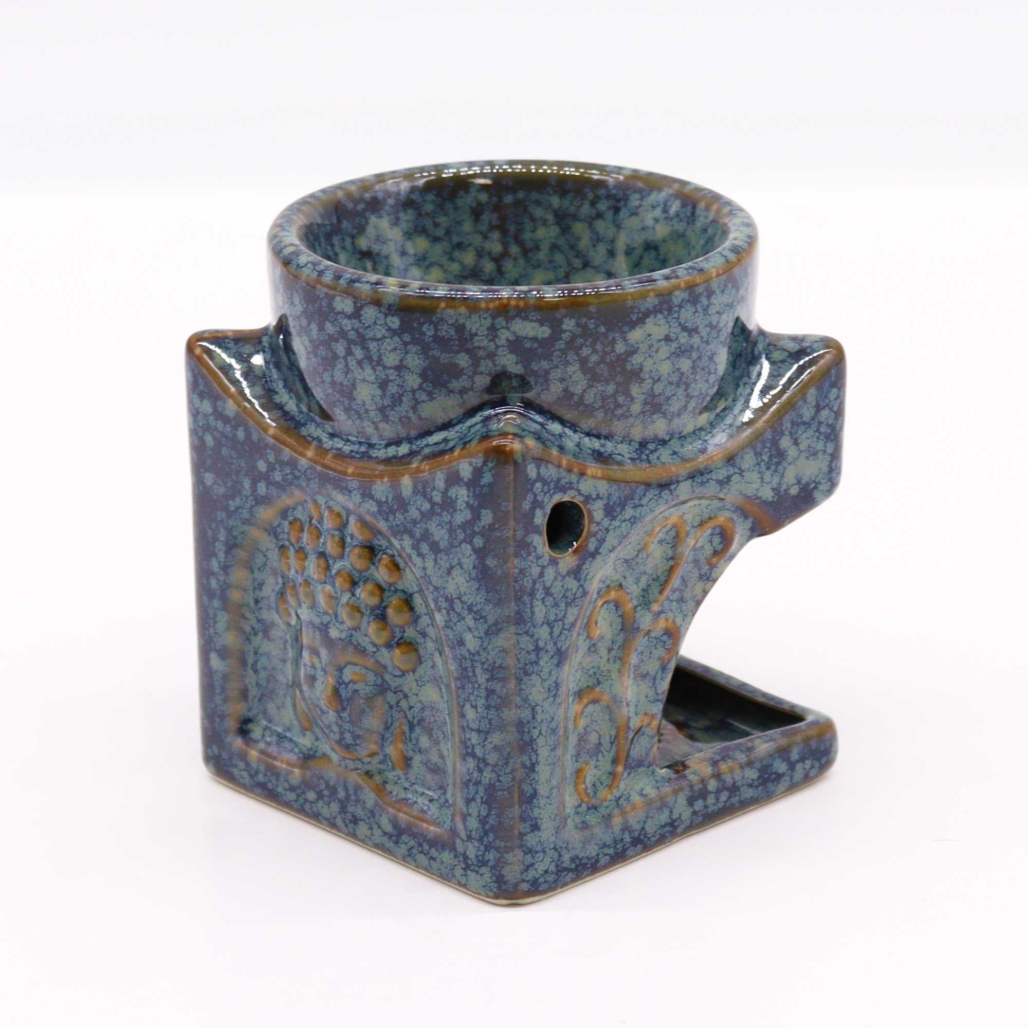 Square Buddha Burner in Dusty Blue for Home Fragrance Decor