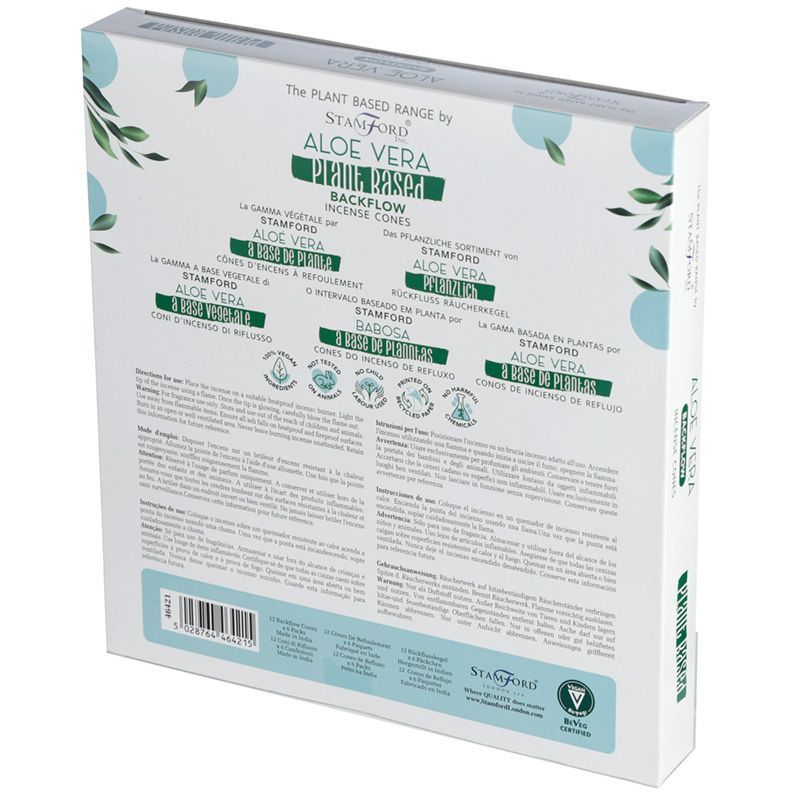 Plant Based Backflow Incense Cones with Aloe Vera for Home Use