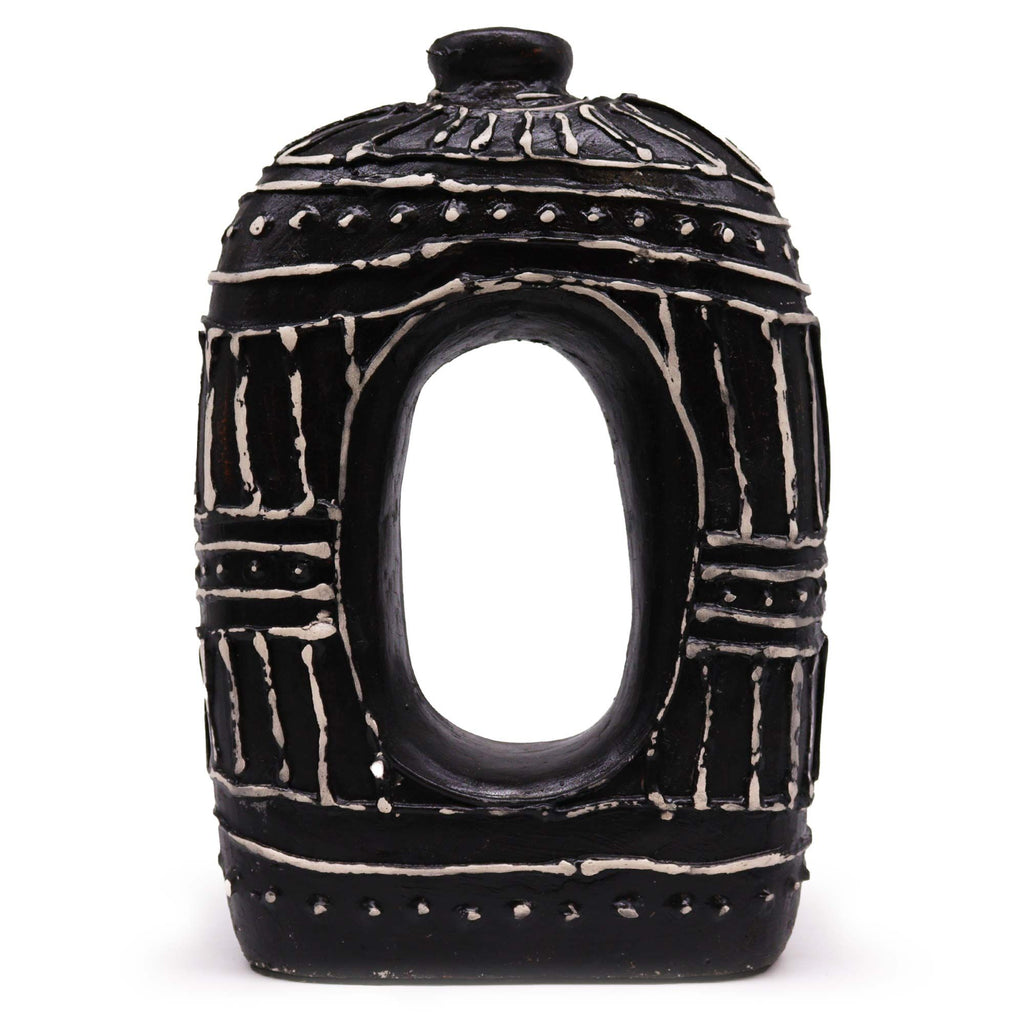 Chocolate Oval Donut Shaped Vase 30cm for Unique Home Decor Piece