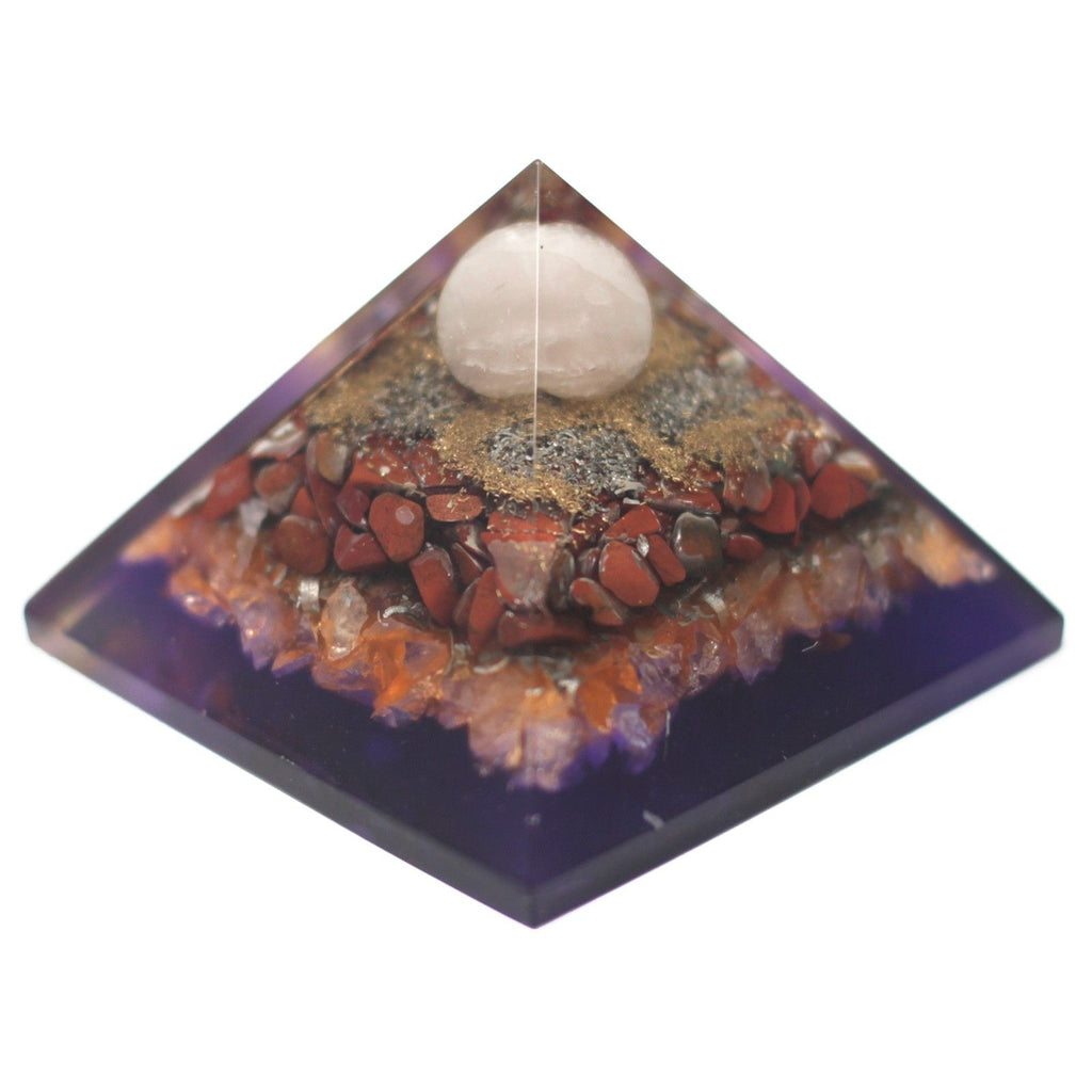 Large Organite Pyramid 80mm Peacock for Home Decor and Energy