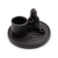Multi Purpose Buddha Incense Plate with Ceramic Matt Black Finish