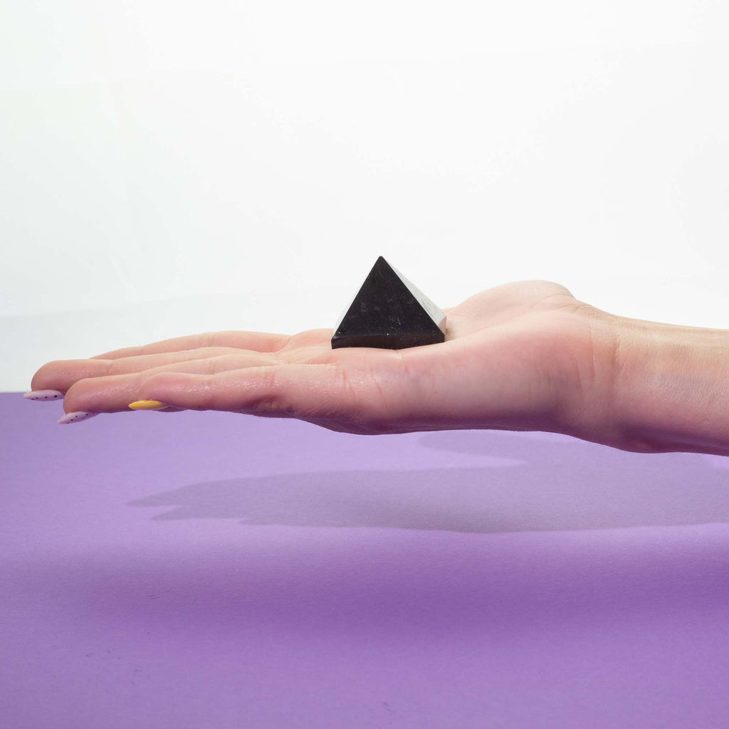 Four Gemstone Shapes Set Featuring Black Tourmaline for Décor