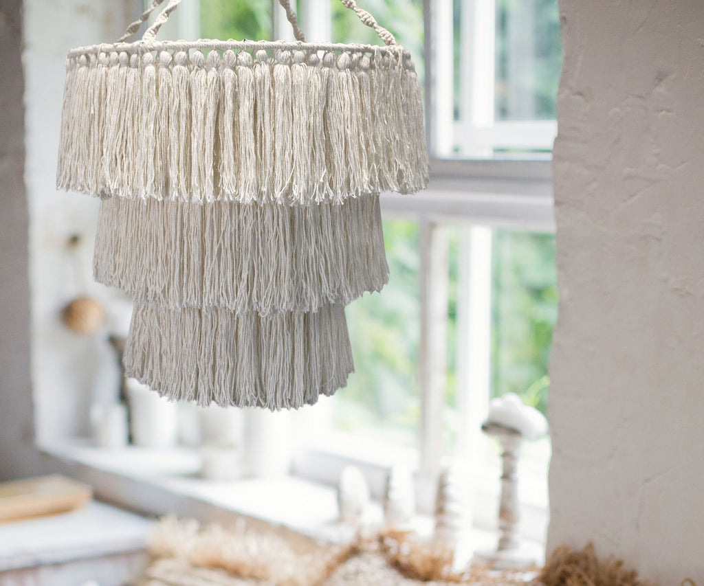 Macrame Soft Chandelier Natural Bohemian Style Home Decor Piece