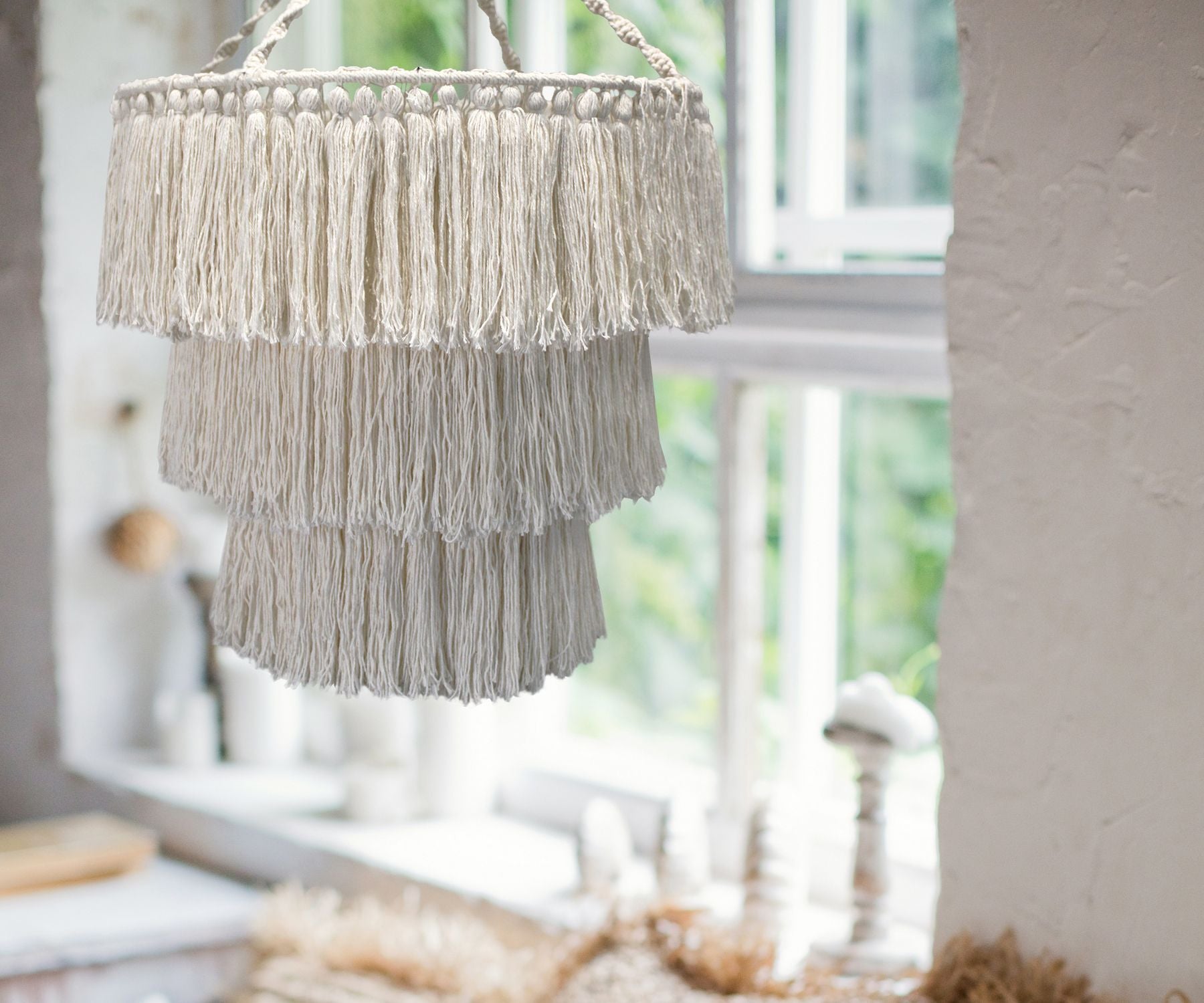 Macrame Soft Chandelier Natural Bohemian Style Home Decor Piece