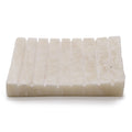 Elegant White Onyx Ridged Soap Dish for Stylish Bathroom Decor