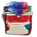 Tiedye Hemp Messenger Bag with 2 Zips & Flap for Everyday Use