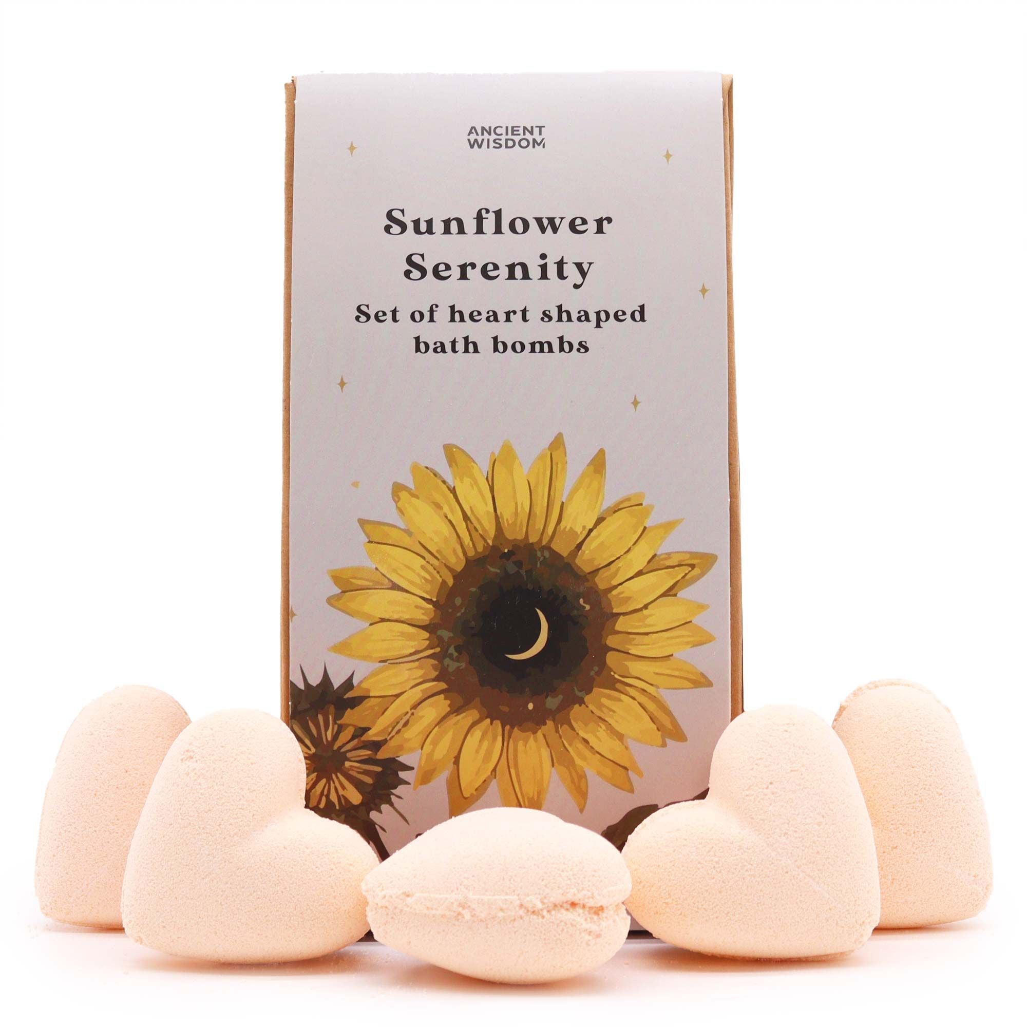 Sunflower Serenity Bath Heart Gift Set with Passion Fruit Scent