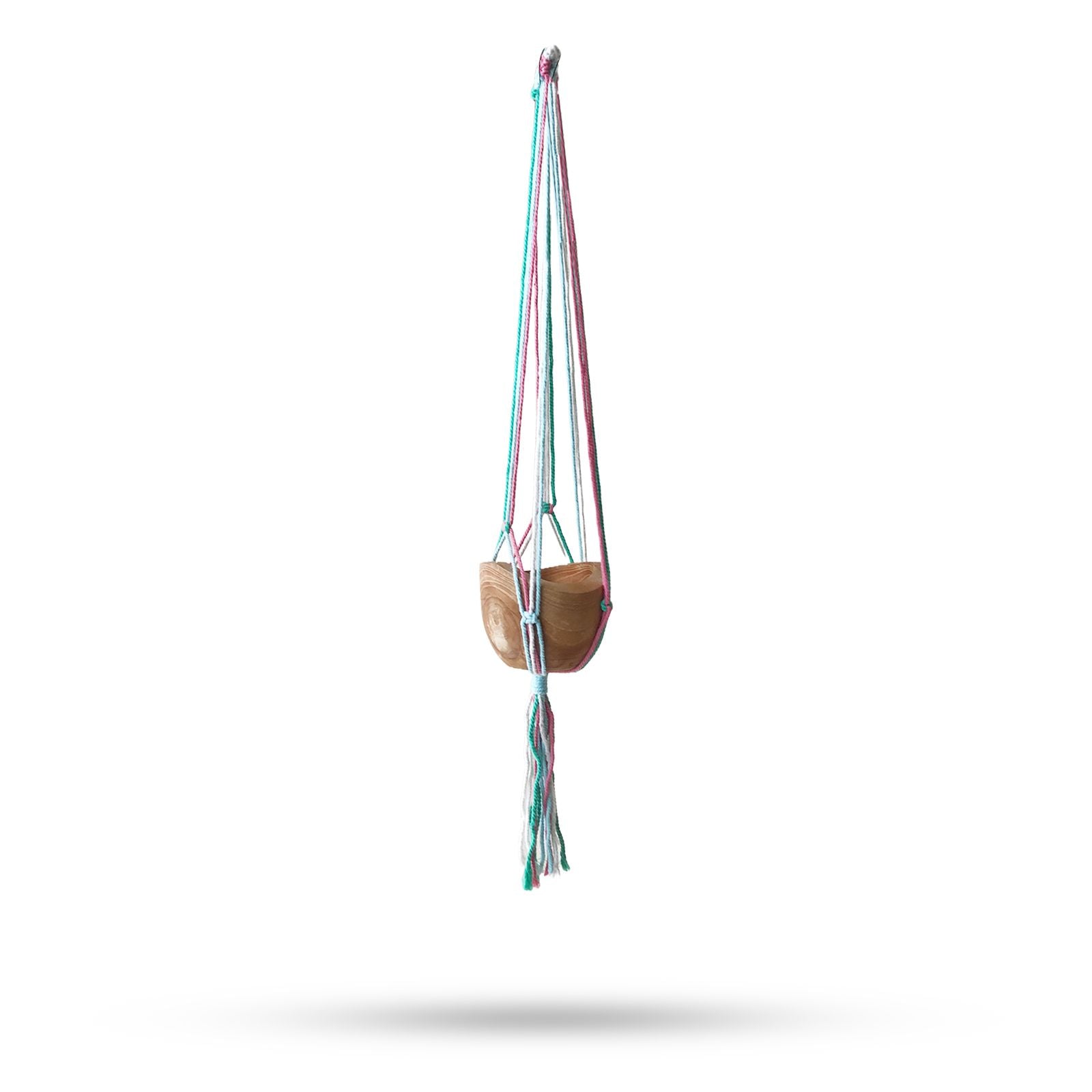 Macrame Pot Holder Classic in Pastel Tones for Medium Pots