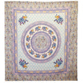 Turquoise Blue Elephant Mandala Wall Hanging on Cream Background