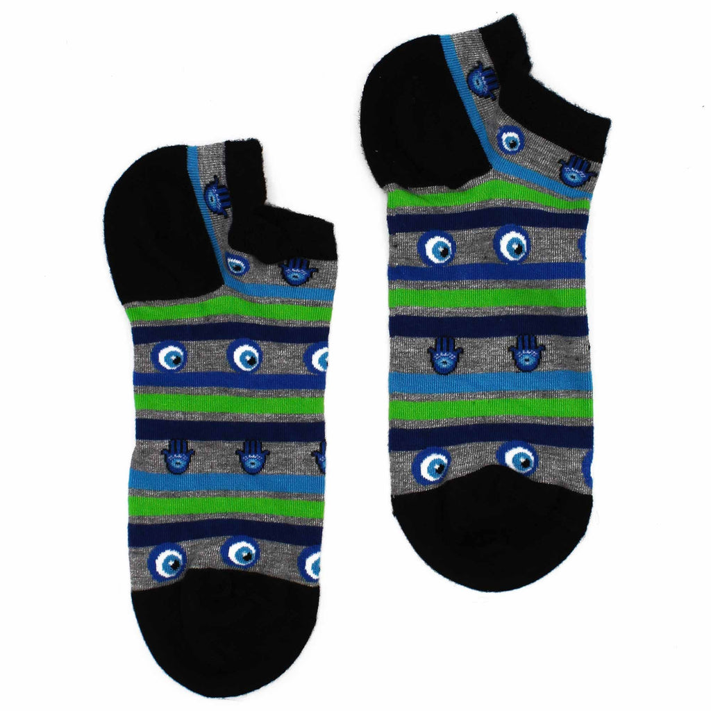 S/M Hop Hare Bamboo Socks Low Evil Eye & Hamsa Design 3.5 6.5
