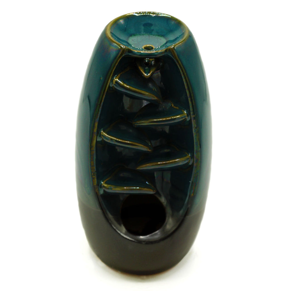 Backflow Incense Burner Serine Oval Cascade for Modern Décor
