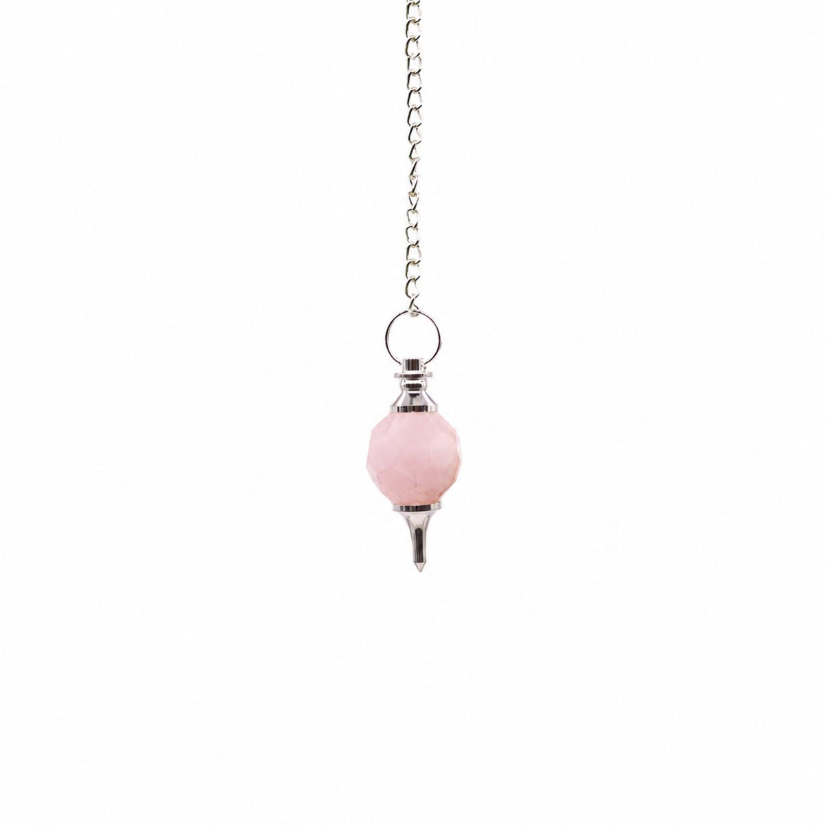 Facted Gemstone Pendulum - Rose Quartz