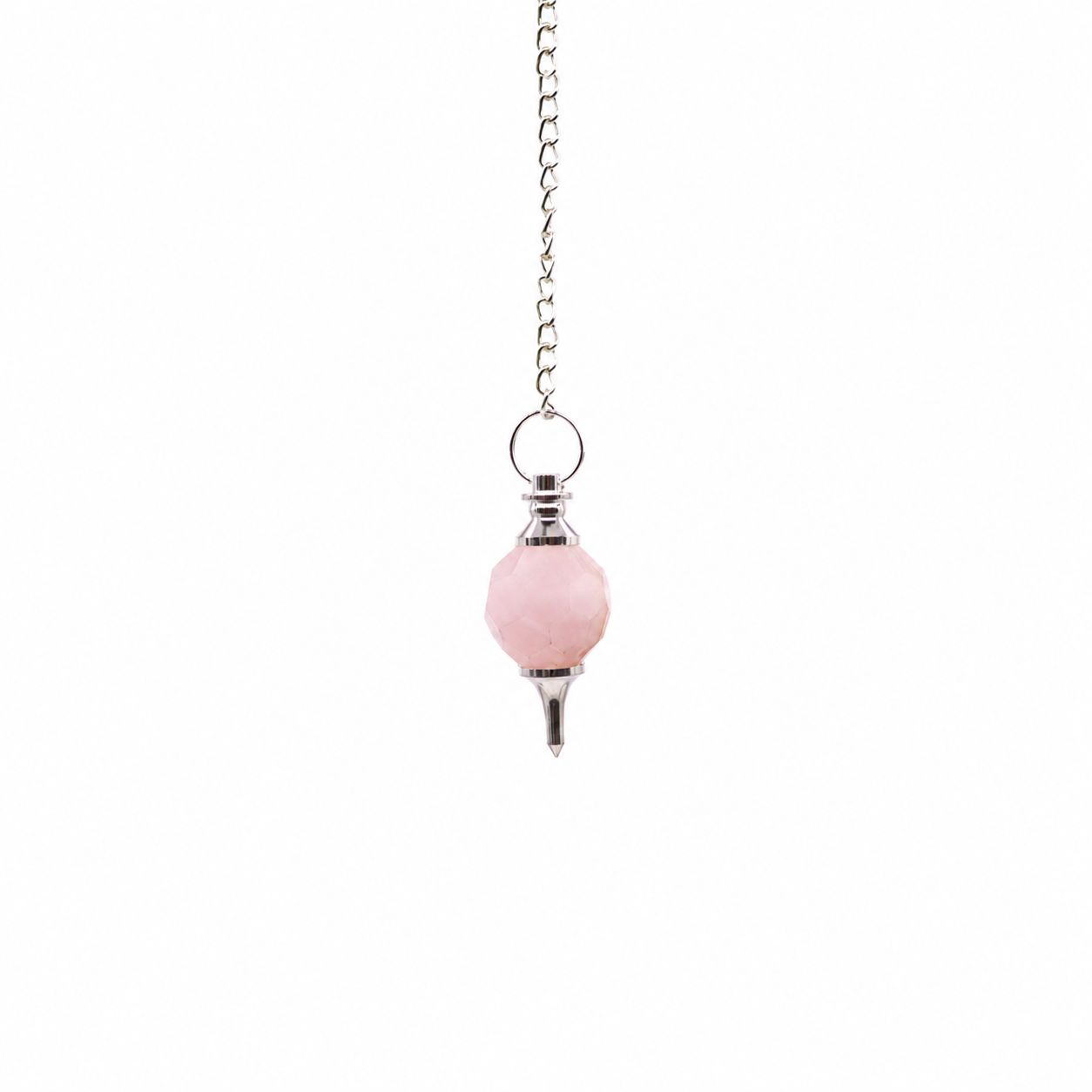 Facted Gemstone Pendulum - Rose Quartz