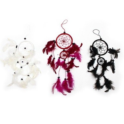 Bali Dreamcatchers Medium Round Black White Red for Sweet Dreams