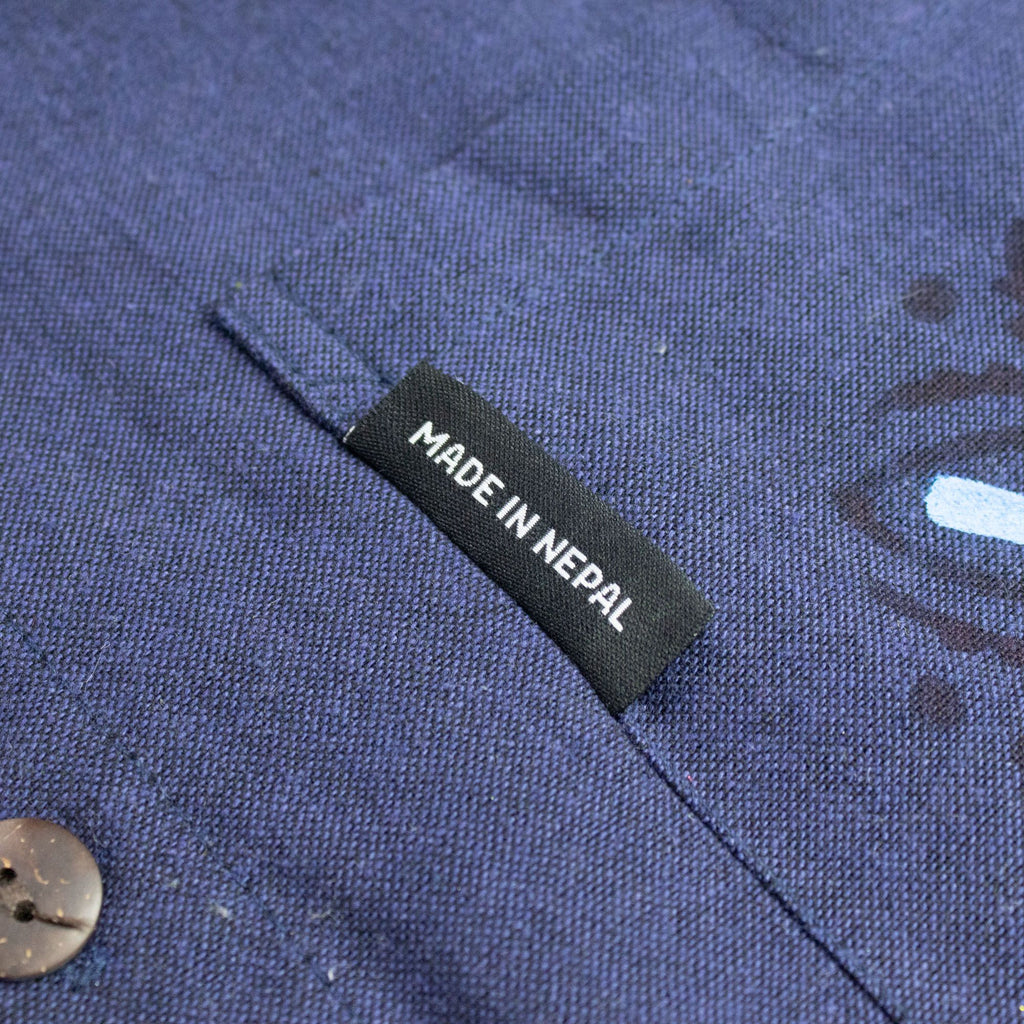 Nomad Sari Kathmandu Shirt in Indigo with Unique Pocket Detail