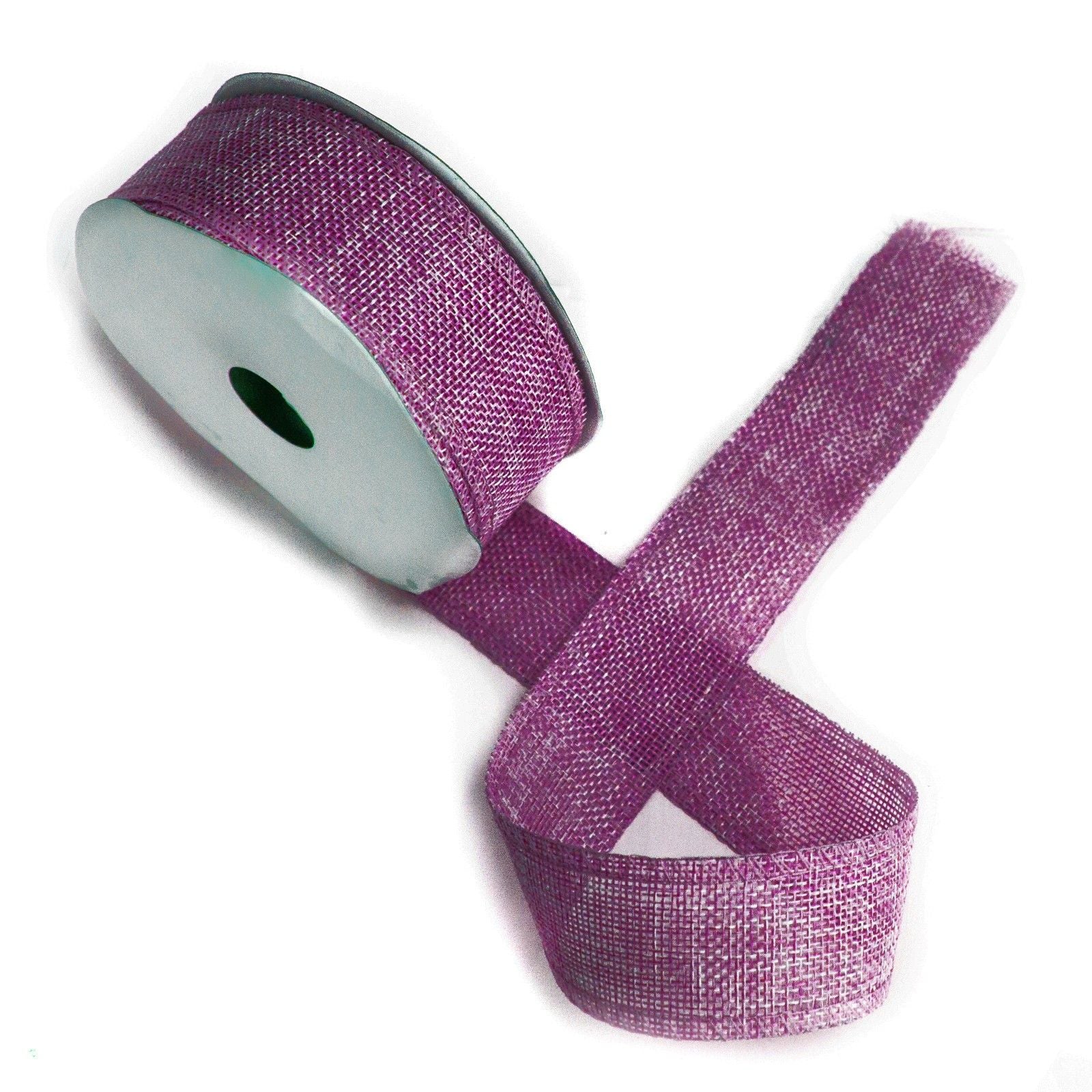 Natural Texture Ribbon 38mm x 20m Roll in French Lavender Colour