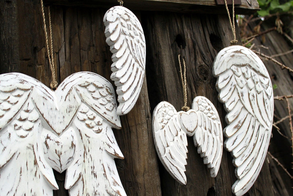 Hand Crafted Vintage Style Angel Wing Decoration 30cm for Home