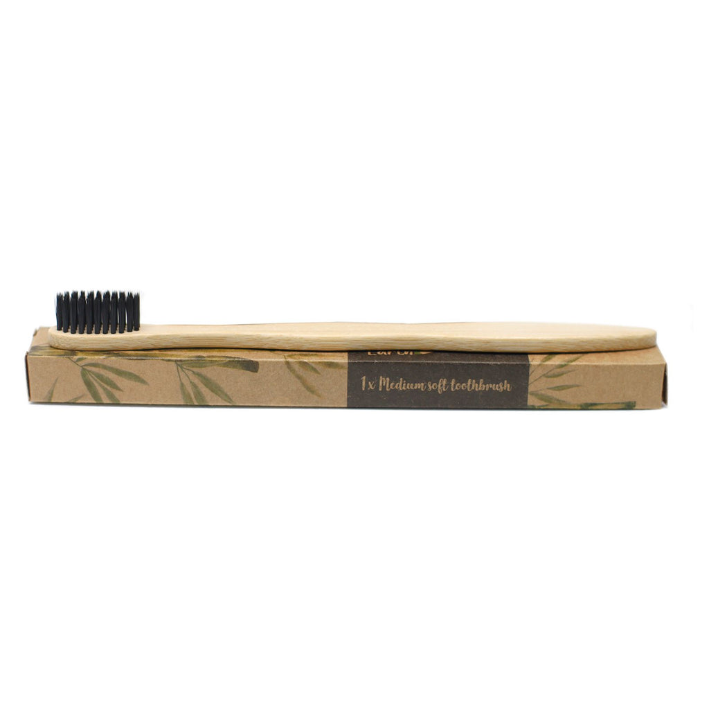 Bamboo Toothbrush Charcoal Medium Soft for Eco Friendly Care