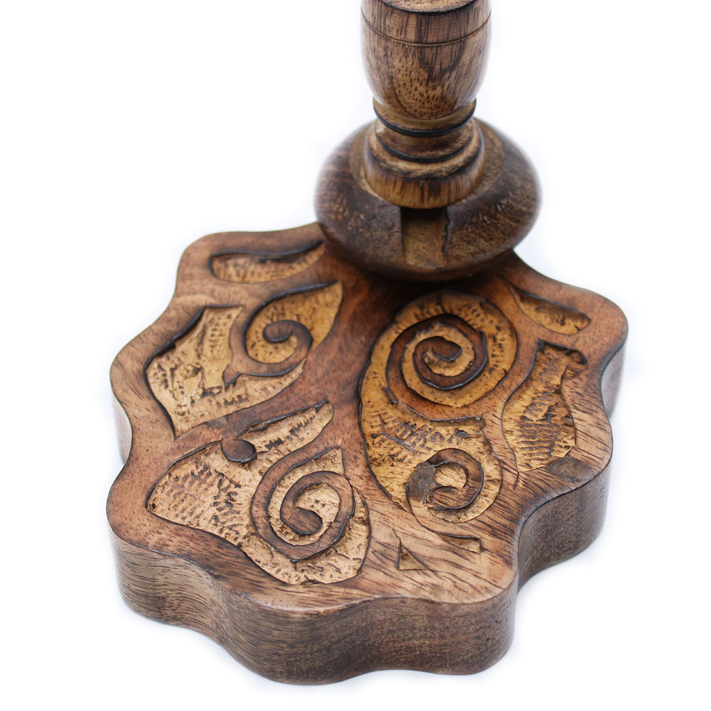 Small Mango Wood Backflow Burner with Tree of Life Design for Home