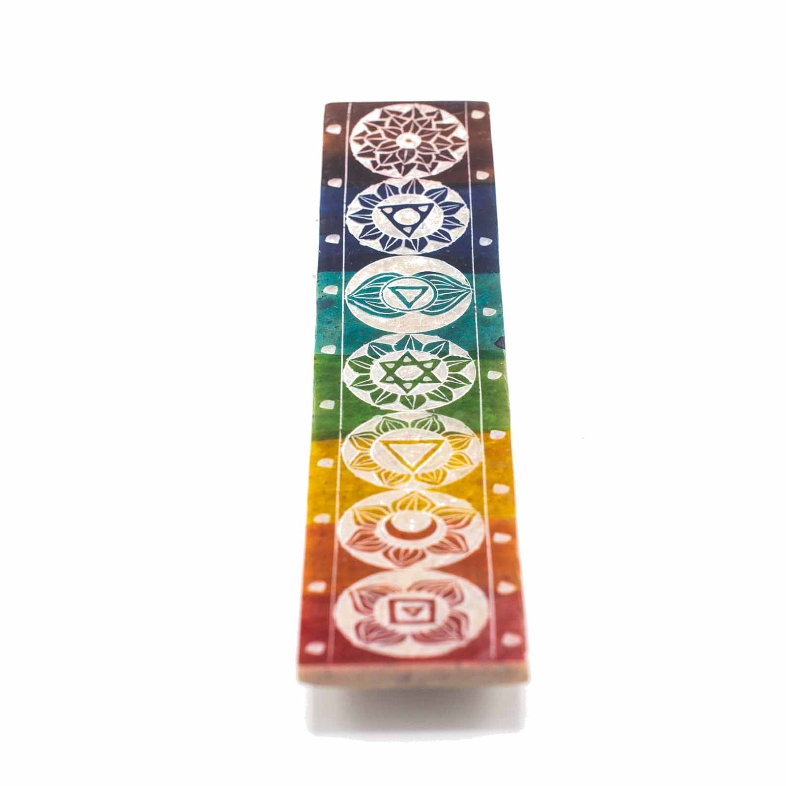 Soapstone Seven Chakra Incense Holder for Home and Meditation