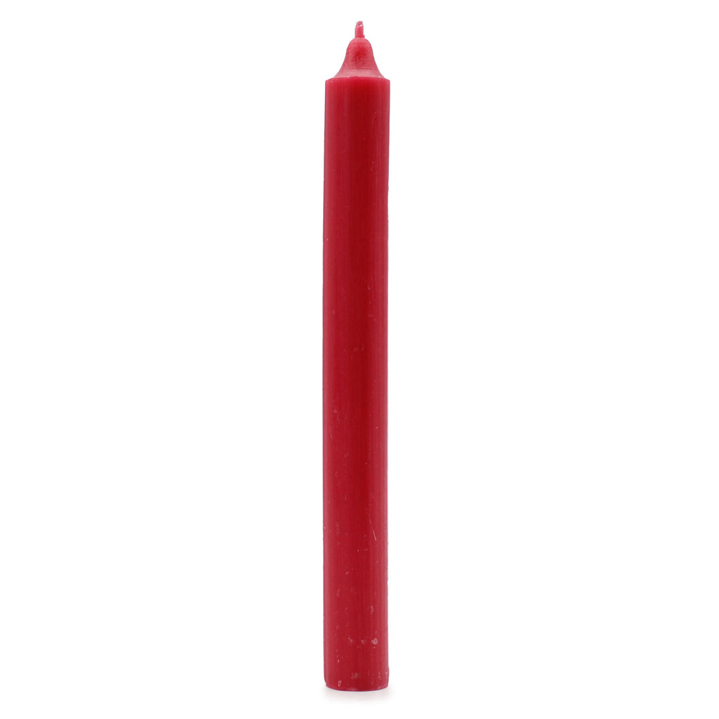 Solid Colour Dinner Candle Set of 21 Rustic Red Candles for Dining
