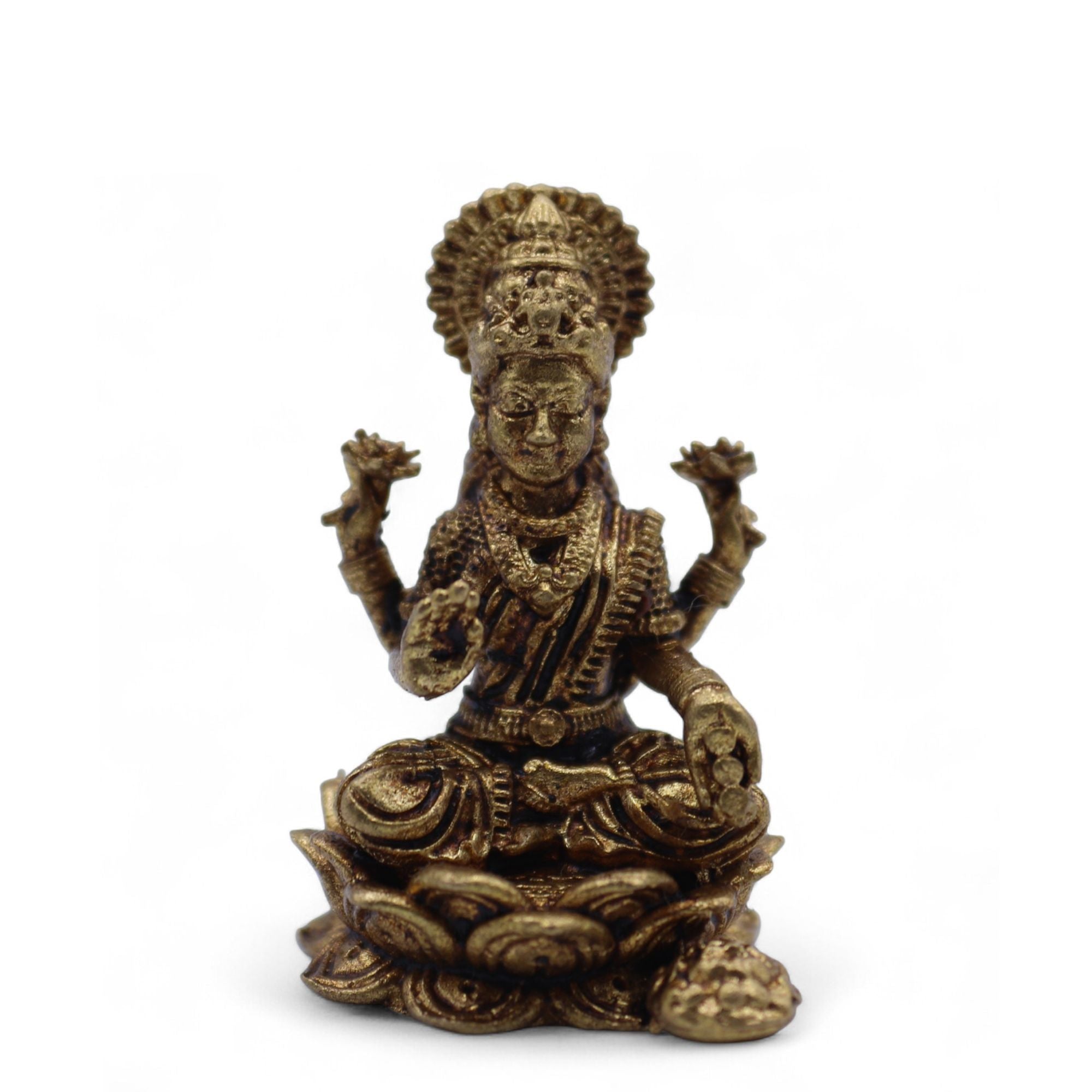 Brass Miniature Gods Laxmi Figurine for Prosperity and Abundance
