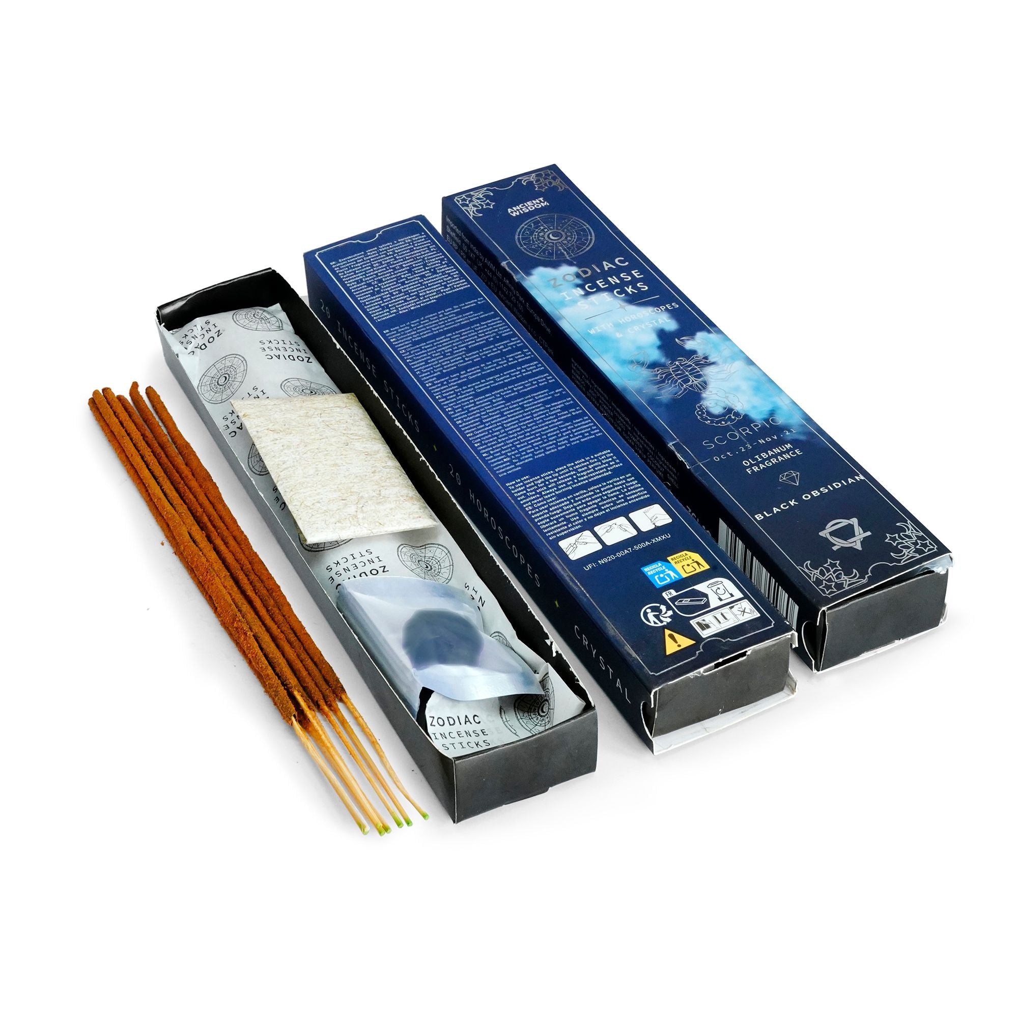 Olibanum Zodiac Gemstone Crystal Incense Set for Scorpio Lovers