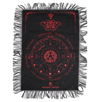 Ancient Witch Pendulum Divination Cloth - Mystic Moth - Black & Blood Red