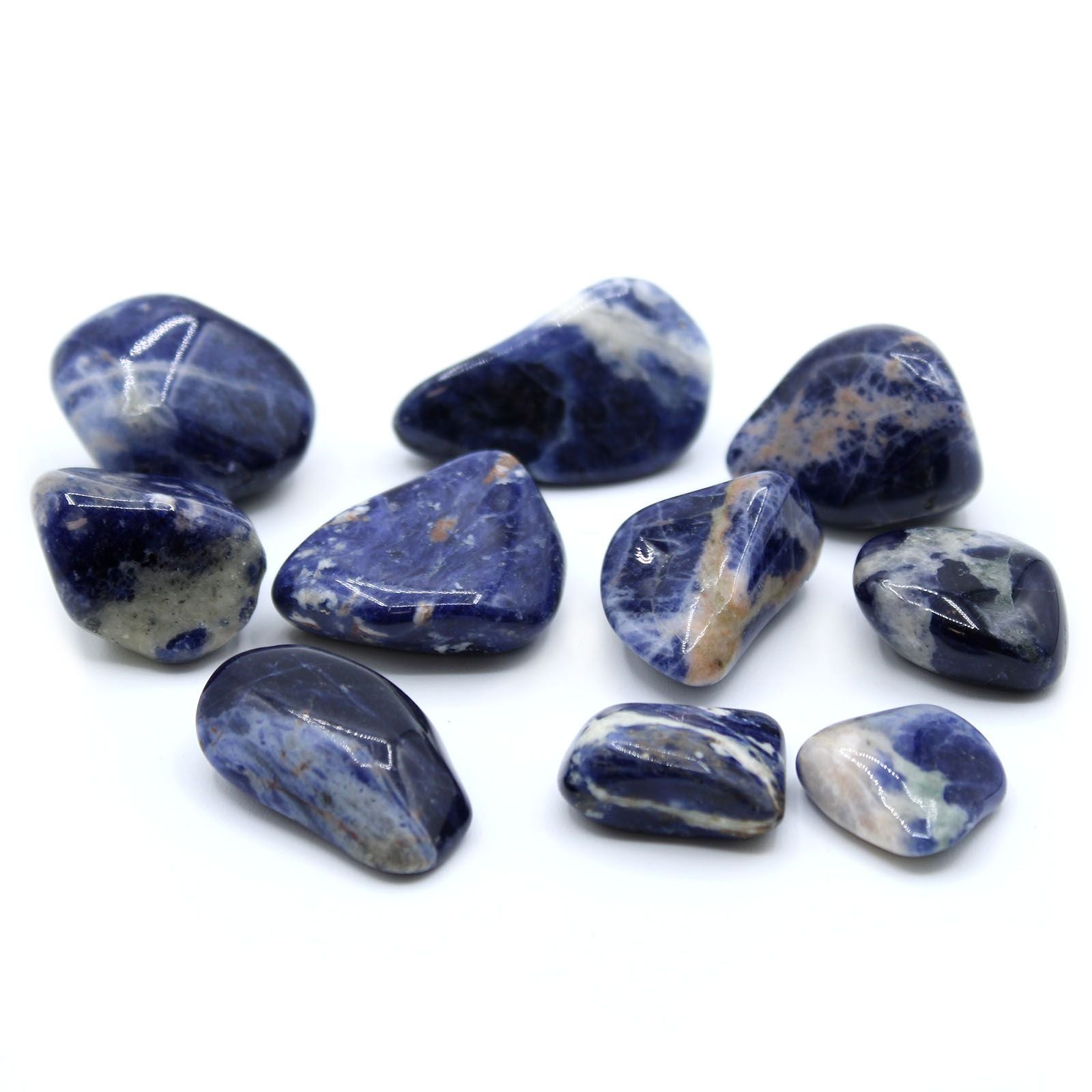 Large Sodalite Tumble Stones for Collecting and Crafting Display