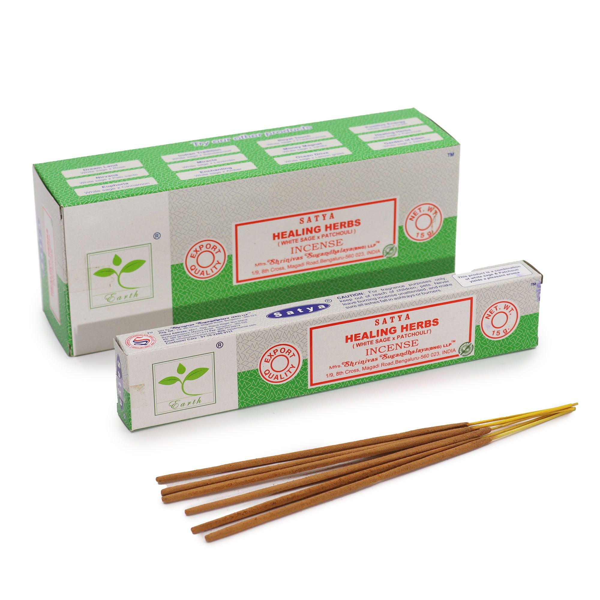 Satya Incense 15gm with Healing Herbs White Sage and Patchouli