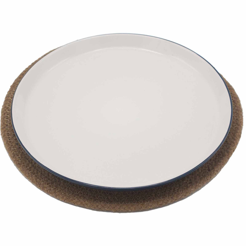 Natural Place Mat Jute and Cotton 30cm with Elegant Borders