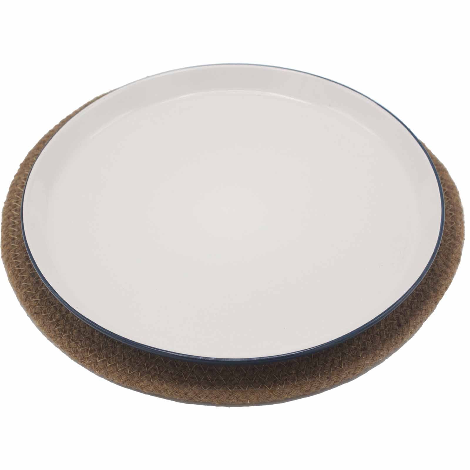 Natural Place Mat Jute and Cotton 30cm with Elegant Borders