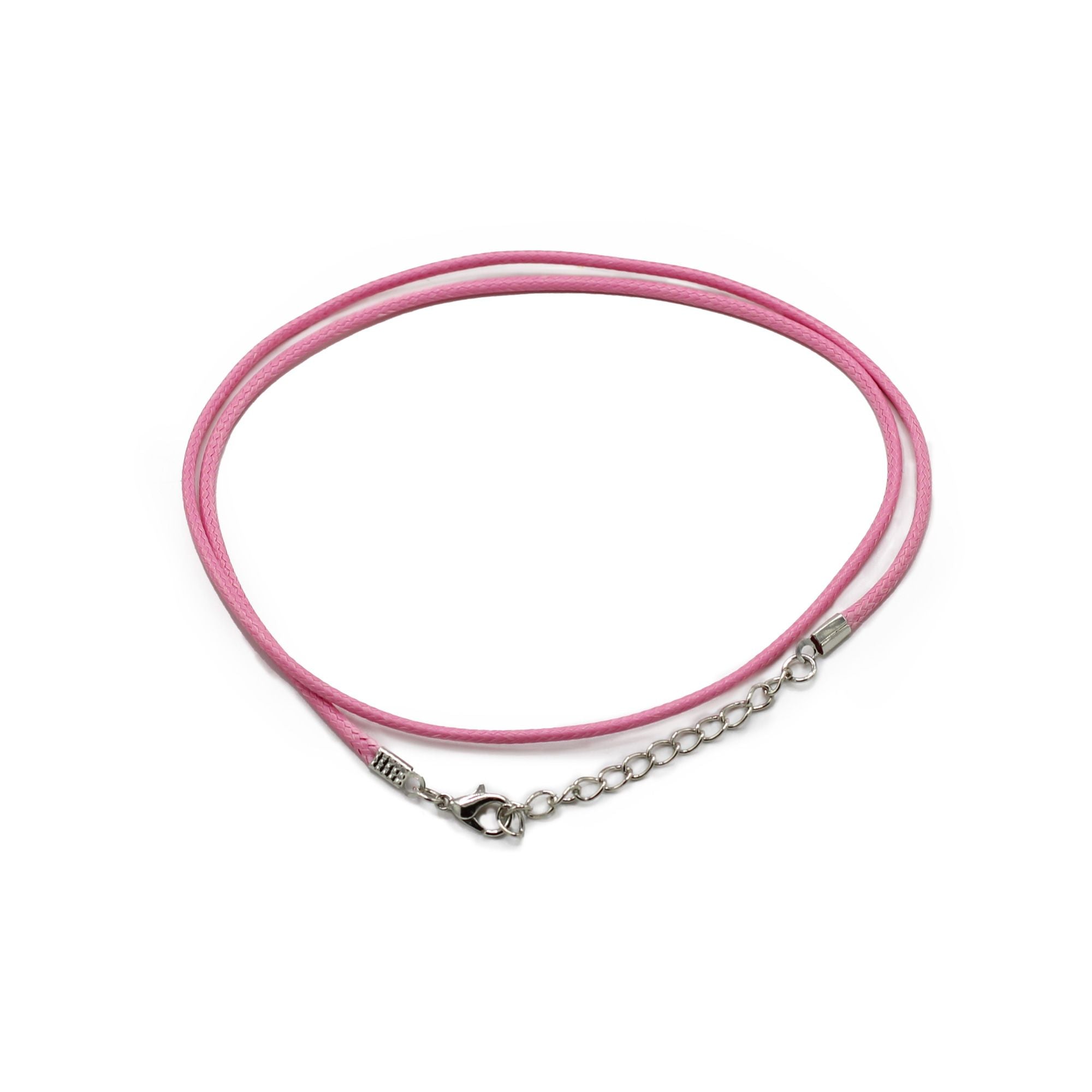 Waxed Pink Pendant Cord 2mm x 55cm for Jewellery Making Projects