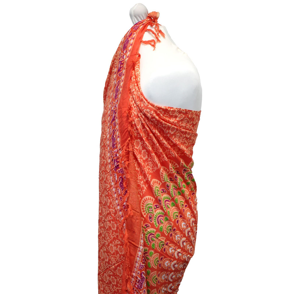 Stylish Pink Rose Mandala Sarongs for Beachwear and Casual Use