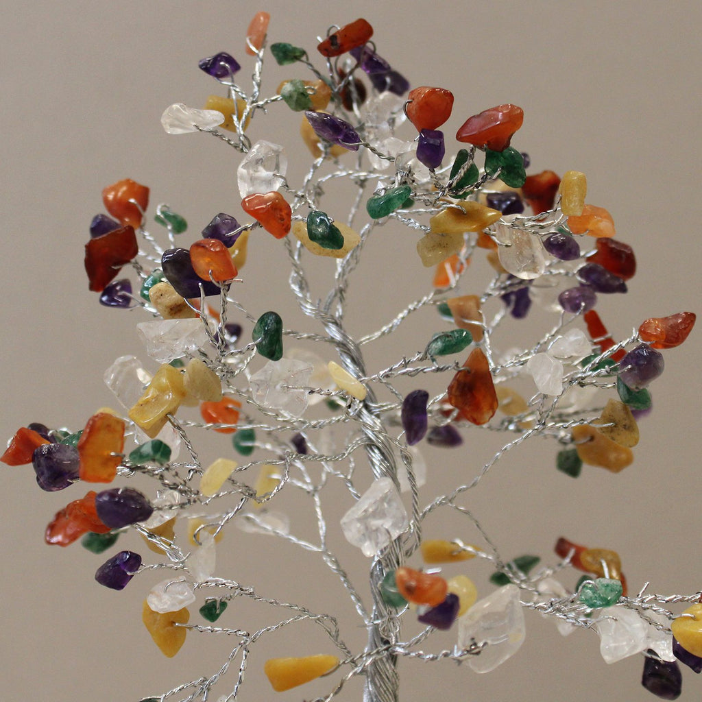 Gemstone Tree with Orgonite Base Featuring 160 Unique Stones