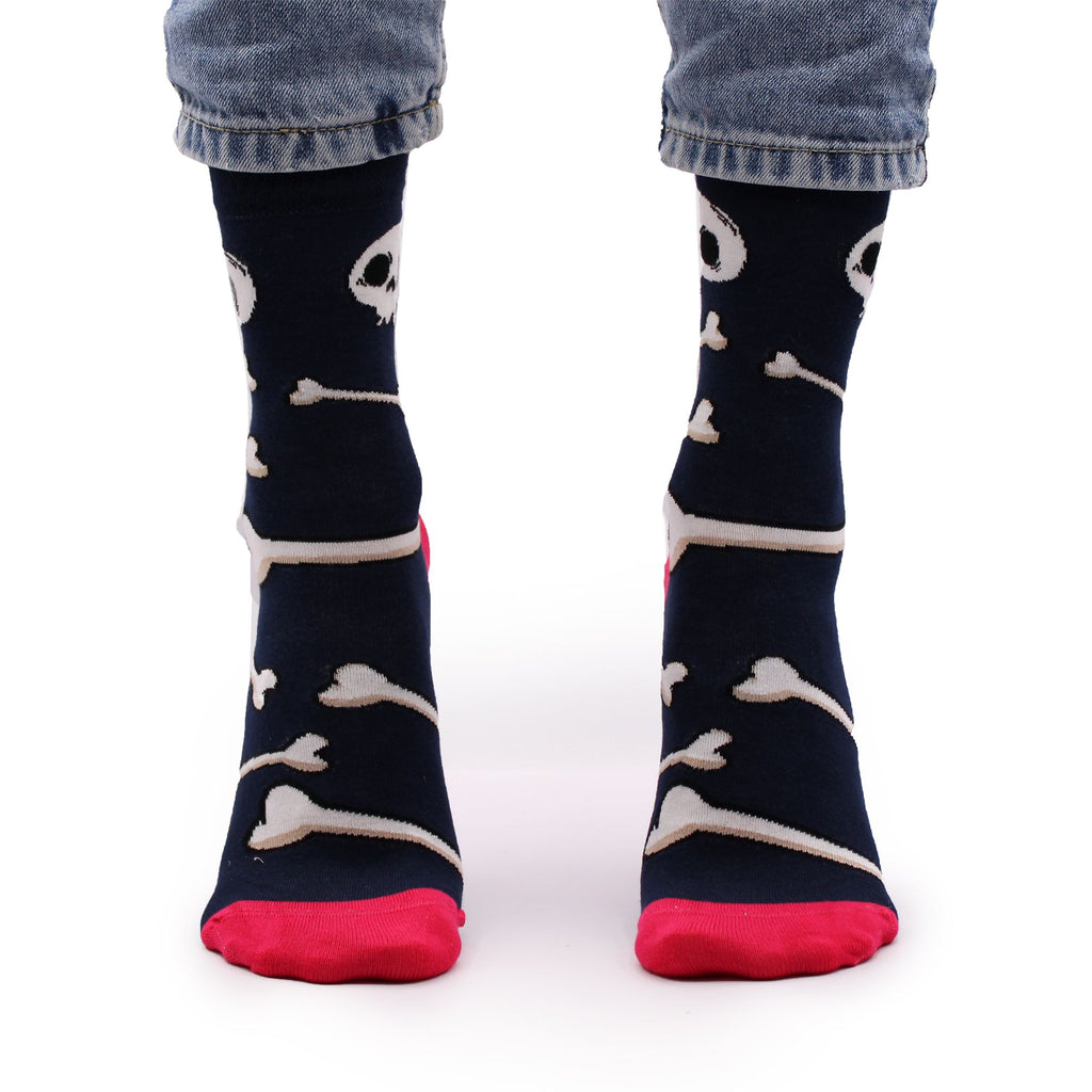 Hop Hare Bamboo Socks S/M Skulls and Bones Design for Comfort