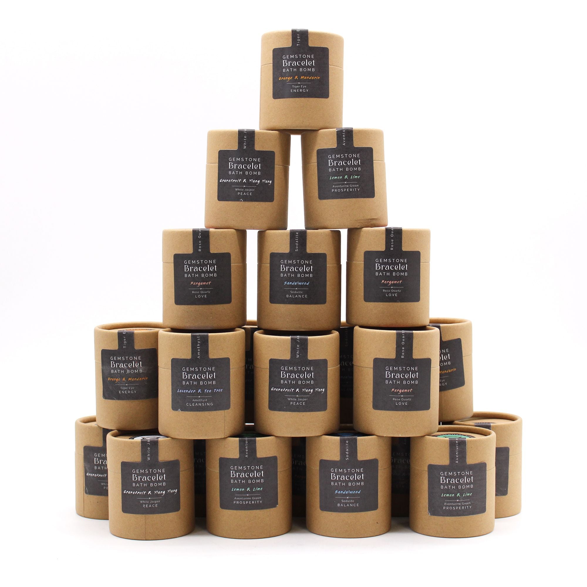 White Jasper Gem Bracelet Bath Bomb with Grapefruit & Ylang Ylang