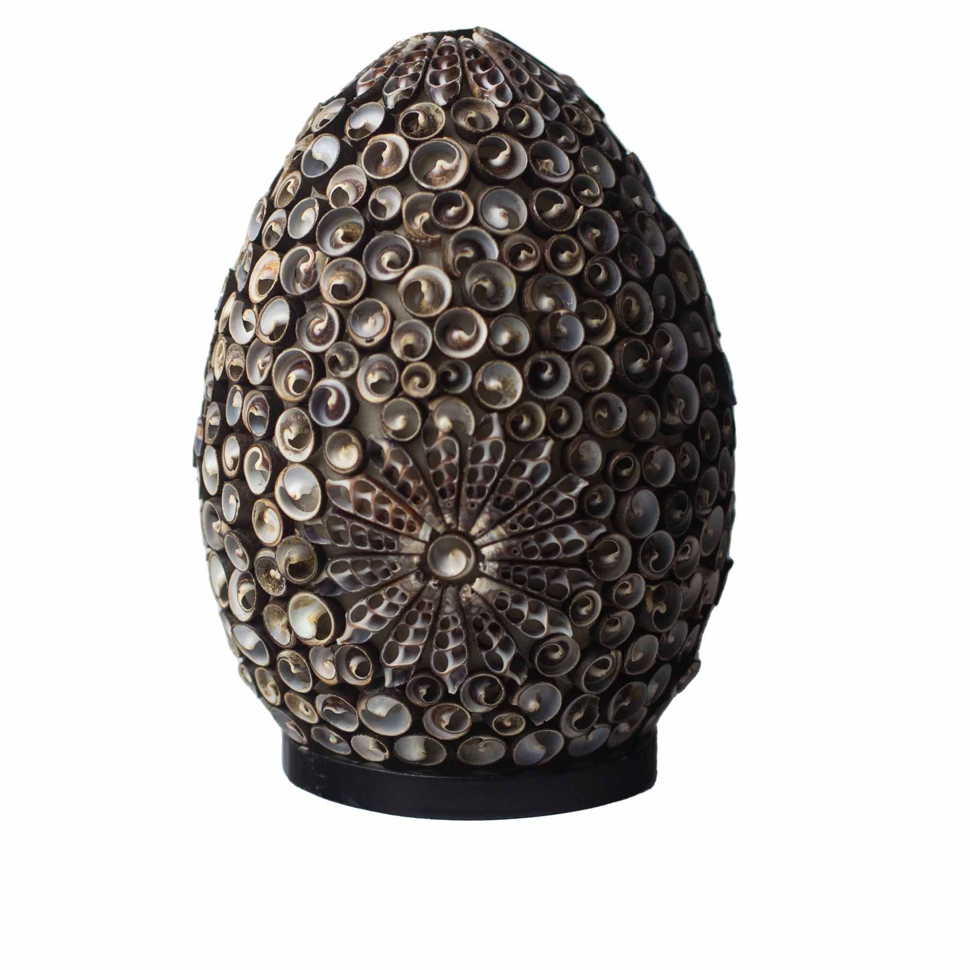 Boho Sea Shell Lamp Chocolate Twist Oval Design for Home Decor