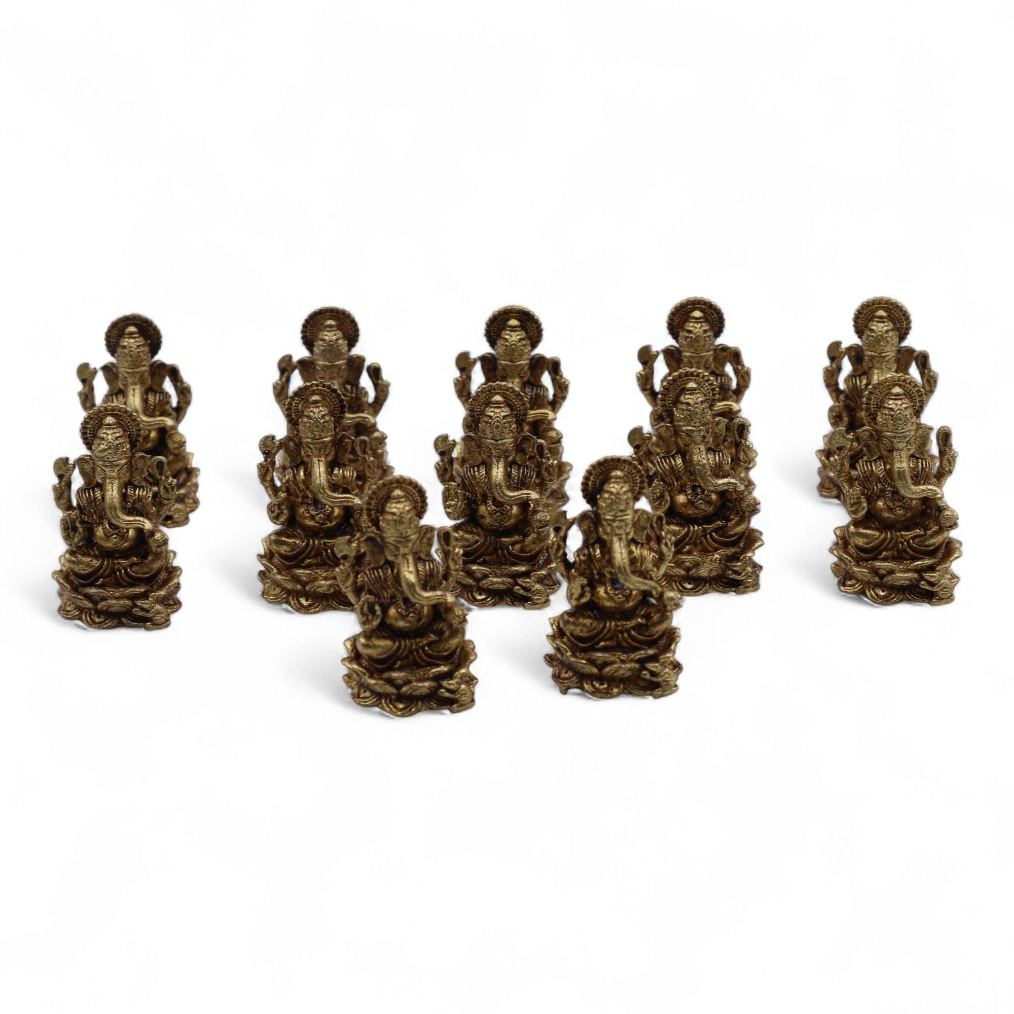 Brass Miniature Ganesha Figurine 30mm for Blessings and Wisdom