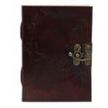 Leather World Map Notebook with Stitching for Unique Journaling