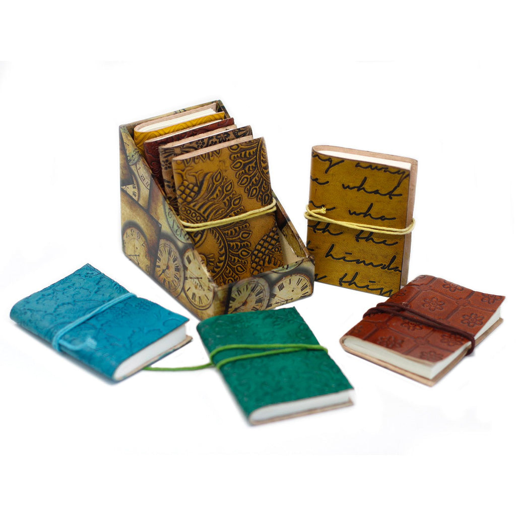 Mini Assorted Leather Notebook with Vintage Style Design