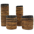 Banana Leaf Set of 2 Vases and 2 Bins for Home Decor