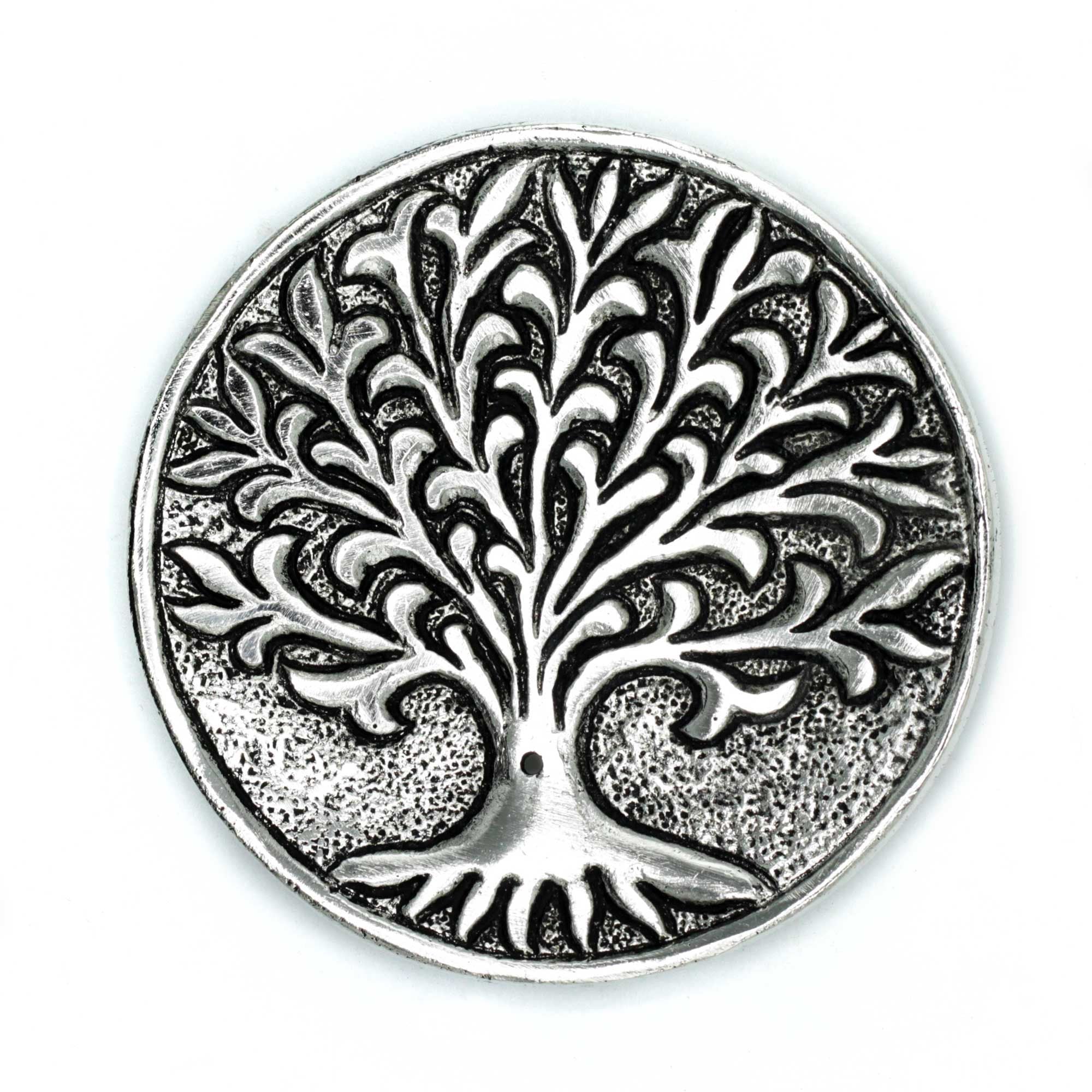 Polished Aluminium Tree of Life Incense Holder for Elegant Decor