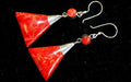 925 Silver Triangle Double Drop Earrings with Shimmering Finish