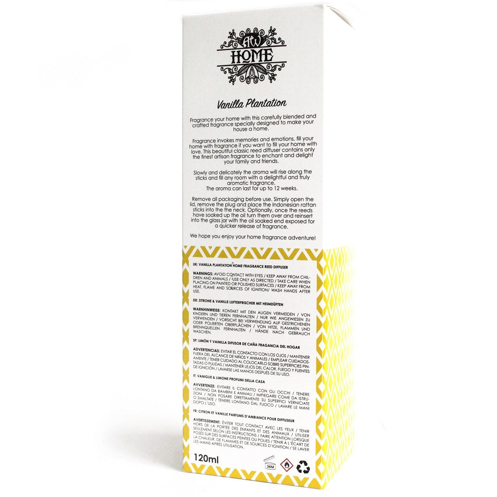 120ml Reed Diffuser Vanilla Plantation for Inviting Aroma