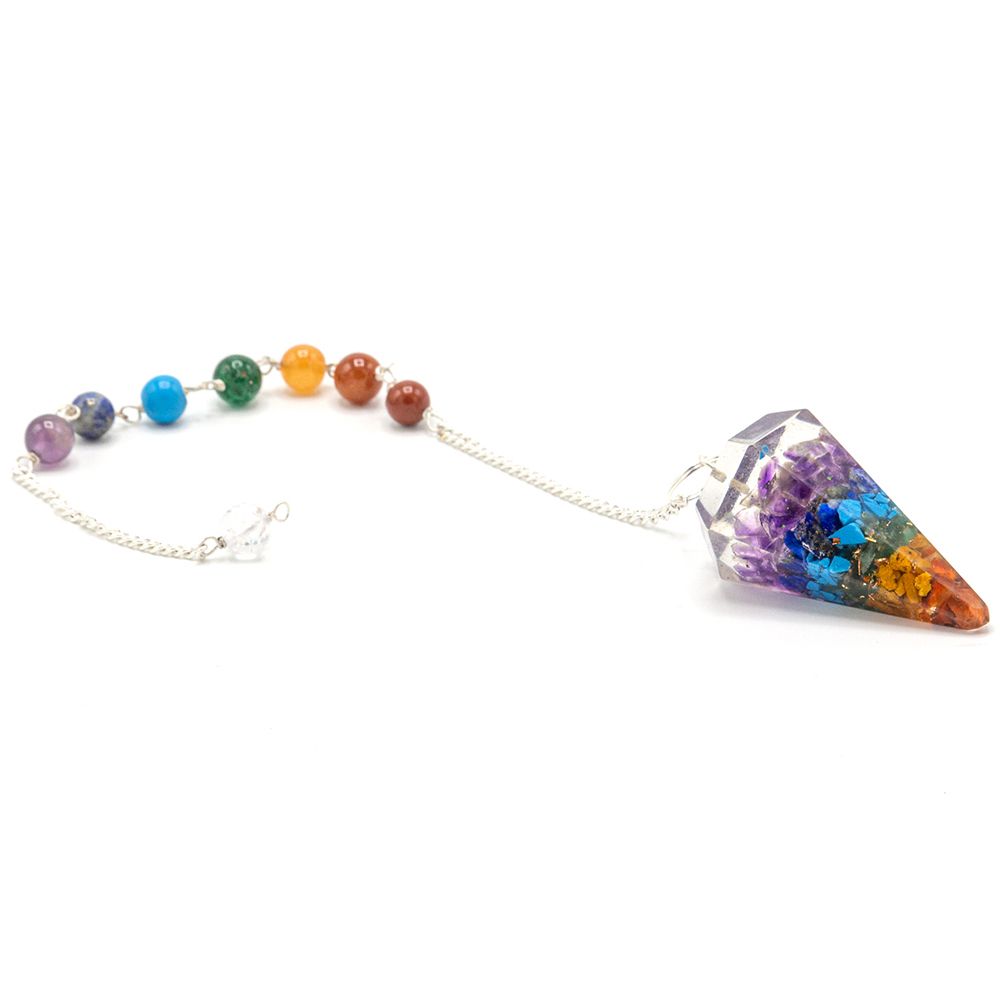 Orgonite Power Chakra Pendulum with Vibrant Chakra Colours