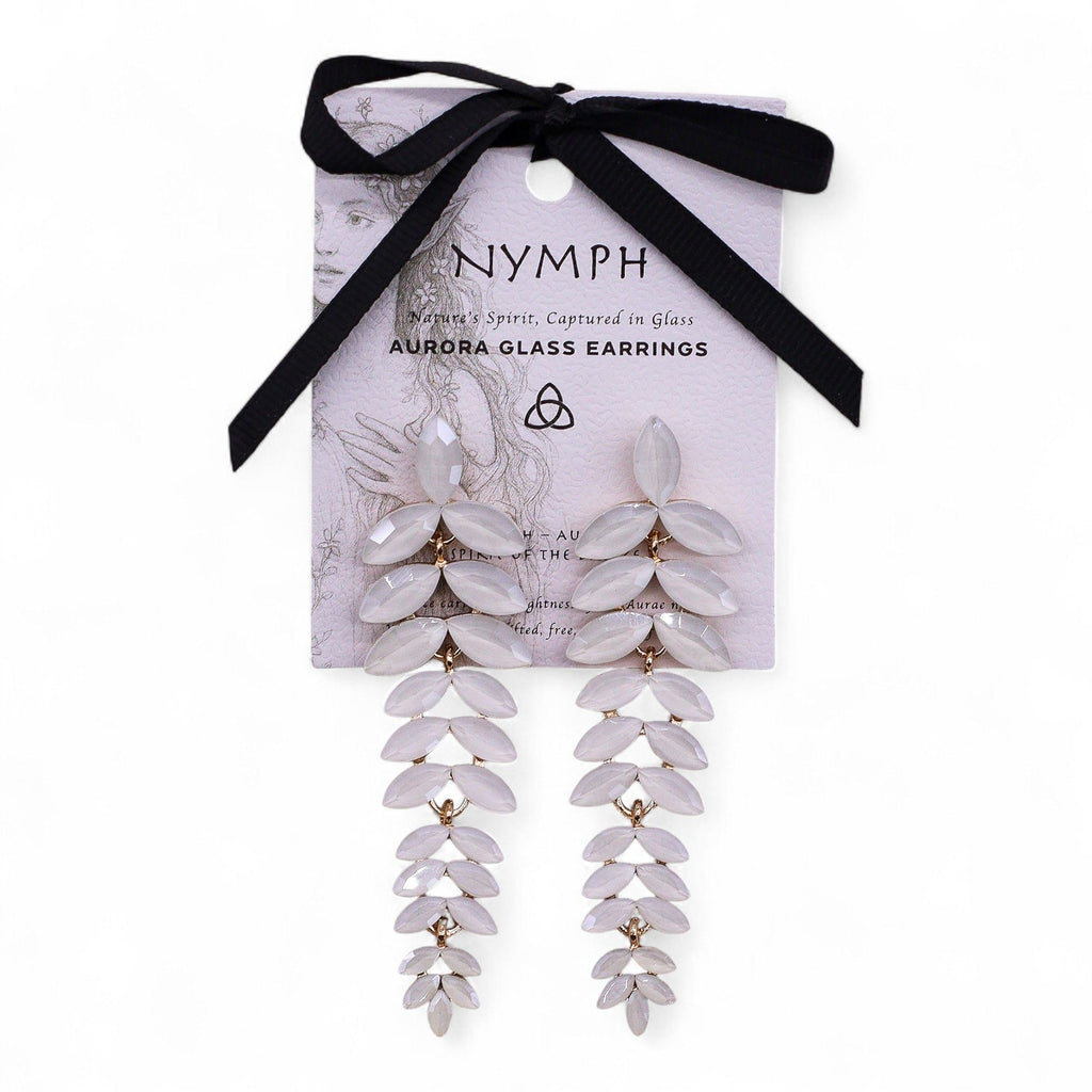 Pearl Vintage Glass Long Drop Earrings for Elegant Occasions