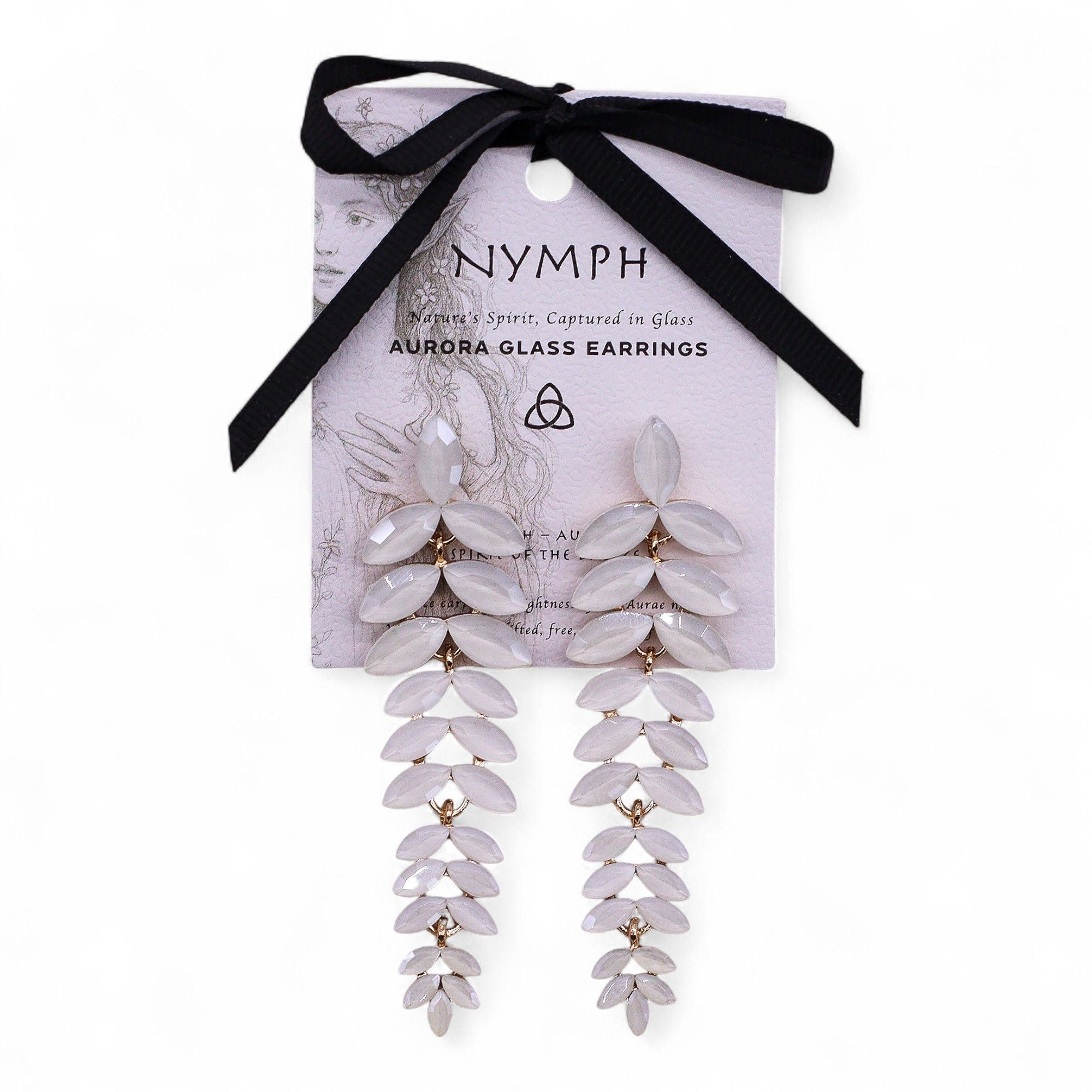Pearl Vintage Glass Long Drop Earrings for Elegant Occasions