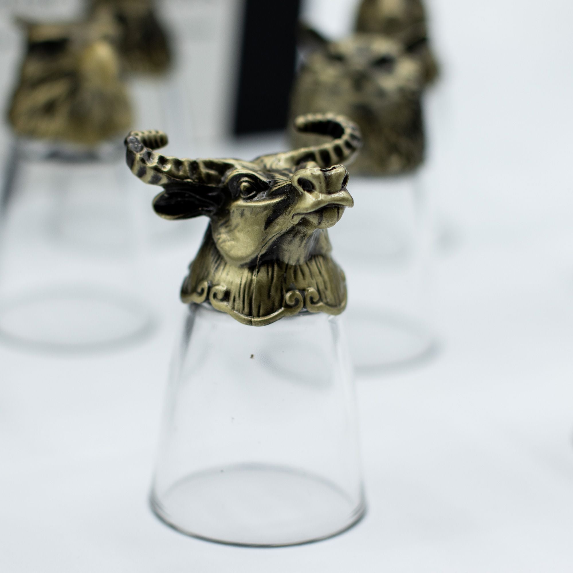 Gift Set of 12 Bottom Up Shot Glasses with Mystical Creatures