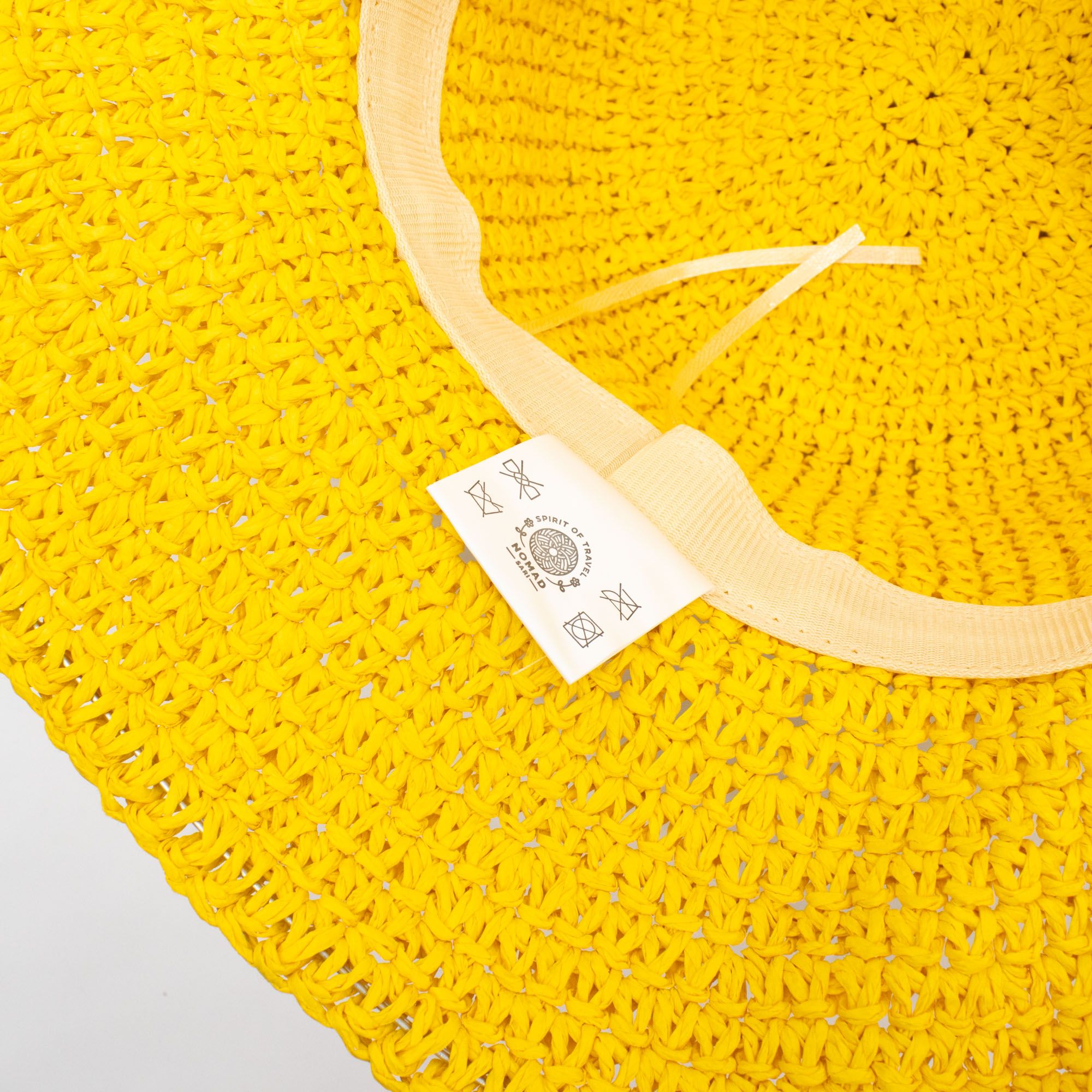 Nomad Sari Floppy Straw Sun Hat in Bright Yellow for Summer Fun